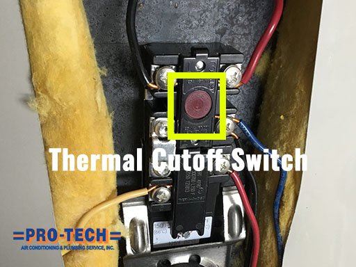 hot water heater not working due to thermal cutoff switch